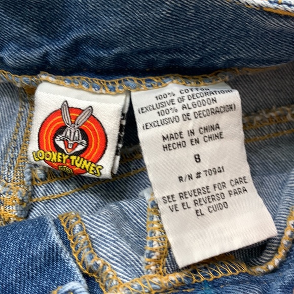 Vintage looney tune tweety girls Jean shorts size 8 - Picture 6 of 7